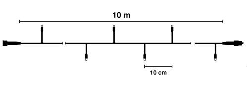Extra uitbreiding 10 meter - kerstverlichting extra warm wit (amber) 100 LEDs - PRO IP67 Waterdicht