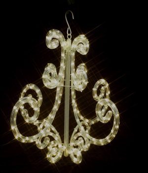 LED Kroonluchter 60 cm hoog! waterdicht voor binnen en buiten warm wit licht 2 kroon1