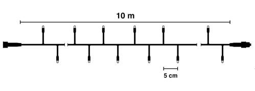 Koppelbare kerstverlichting 200 X LED warm wit 10 meter