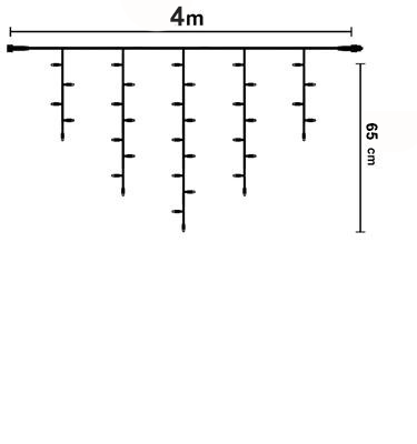 IJspegel kerstverlichting 4 meter warm wit