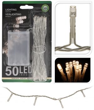 Kerstverlichting op batterij 50 LEDS 490cm 16 AX1103680