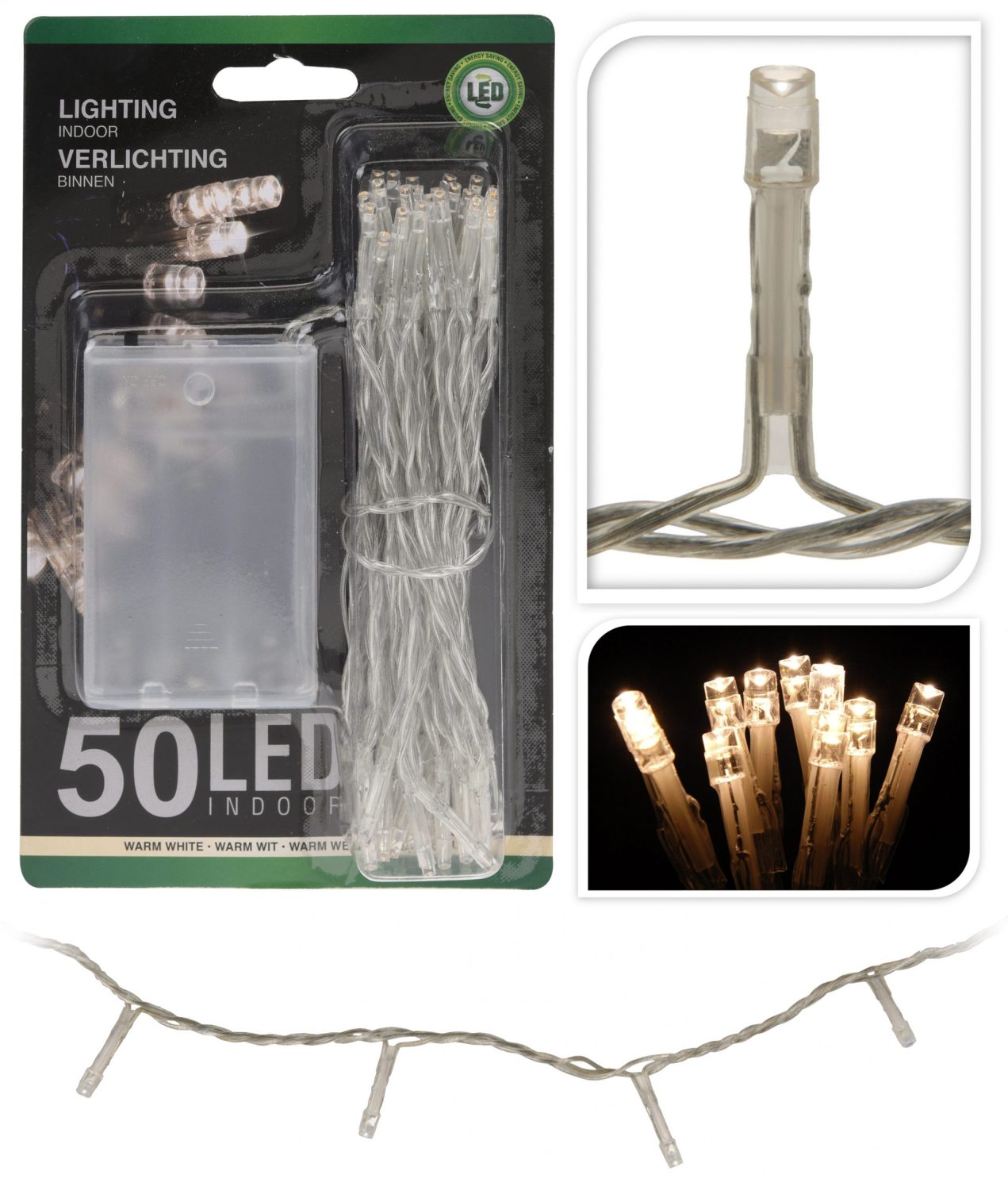 Kerstverlichting op batterij 50 LEDS 490cm 1 Kerstverlichting op batterij 50 LEDS 490cm