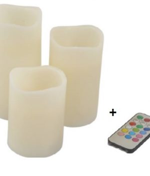 LED kaarsen set 3 stuks inclusief kleuren afstandsbediening 8 kaarssert