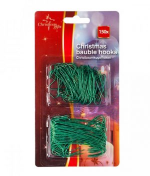 Kerstballen haakjes 150 stuks groen 1 kersthaakjes 150st