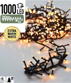 LED Clusterverlichting 1000 LED EXTRA warm wit 20 meter