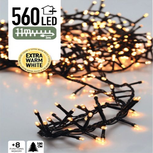 LED Clusterverlichting 560 LED EXTRA warm wit 11 meter 1 LED Clusterverlichting 560 LED EXTRA warm wit 11 meter