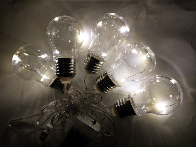 5 Gloeilampen LED decoratieve kerstverlichting - 50 cm op batterij