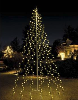 Vlaggenmast verlichting 360 LED warm wit 8 meter hoog 4 vlaggenmast verlichting voor de kerst