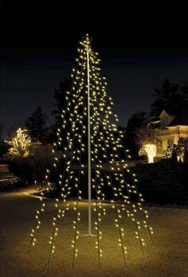 Vlaggenmast verlichting 360 LED warm wit 8 meter hoog 1 vlaggenmast verlichting voor de kerst