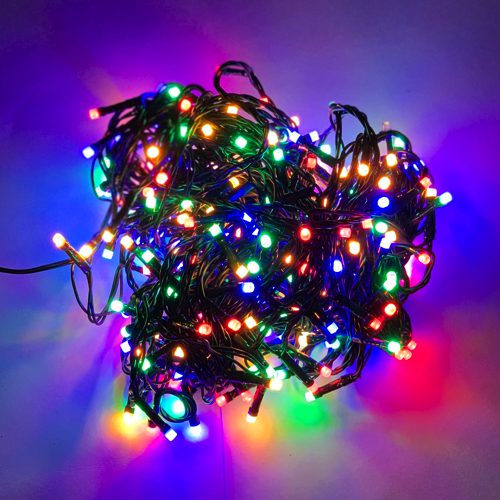 Kerstverlichting warm wit & multi color met 8 lichtstanden - 240 LED - 18 meter