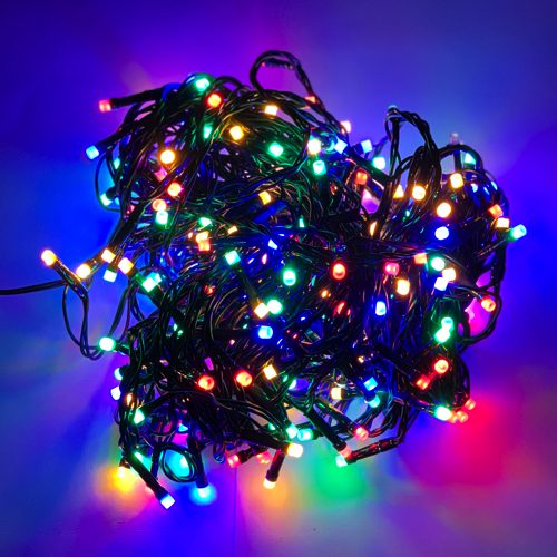Kerstverlichting warm wit & multi color met 8 lichtstanden - 240 LED - 18 meter