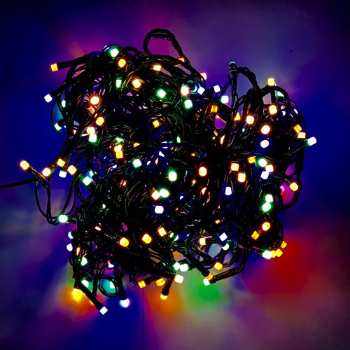 Kerstverlichting warm wit & multi color met 8 lichtstanden - 240 LED - 18 meter