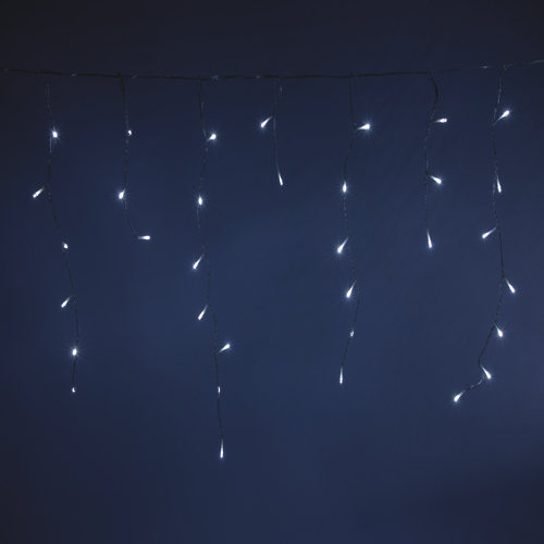 IJspegel kerstverlichting 360 LED koud wit transparante kabel 12 meter - Luksus 1 IJspegel kerstverlichting 360 LED koud wit transparante kabel 12 meter - Luksus