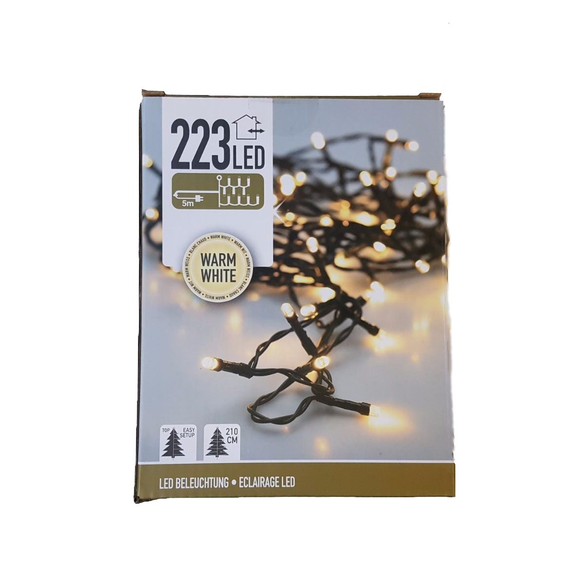 Handige 7 laags Kerstboomverlichting 223 LED warm wit