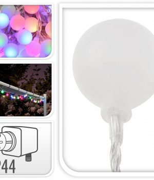 Kerstverlichting balletjes multi color - 80 LED - 12 meter