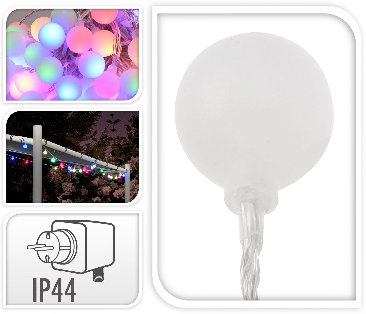 Kerstverlichting balletjes multi color - 80 LED - 12 meter 1 Kerstverlichting balletjes multi color - 80 LED - 12 meter