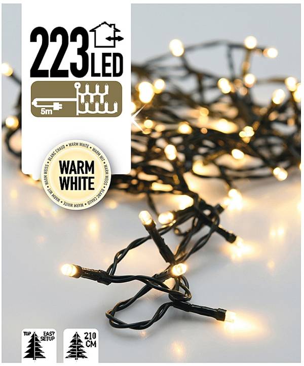 Handige 7 laags Kerstboomverlichting 223 LED warm wit