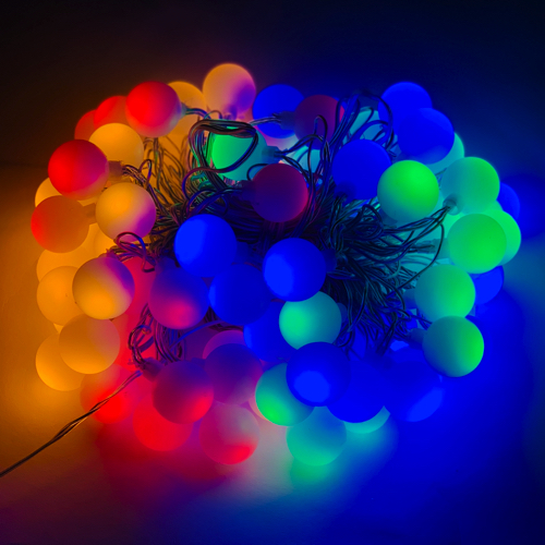 Kerstverlichting balletjes multi color - 80 LED - 12 meter
