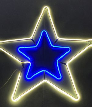 Ster kerstverlichting blauw wit waterdicht 5 KERSTVERLICHTING ster warm wit 2