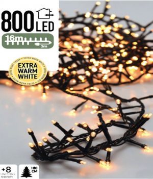 LED Clusterverlichting 800 LED warm wit 16 meter