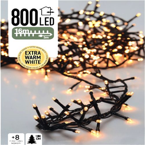 LED Clusterverlichting 800 LED warm wit 16 meter 1 LED Clusterverlichting 800 LED warm wit 16 meter