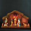 houten kerststal met verlichting houten kerststal met verlichting