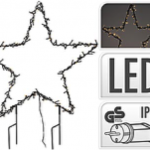Kerstster kerstfiguur warm wit - LED - waterdicht