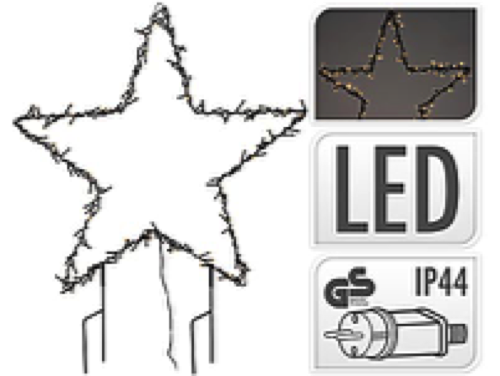 Kerstster kerstfiguur warm wit - LED - waterdicht 1 Kerstster kerstfiguur warm wit - LED - waterdicht