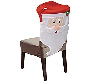 Kerstdecoratie stoelhoes type Kerstman 10 stoelhoes kerst