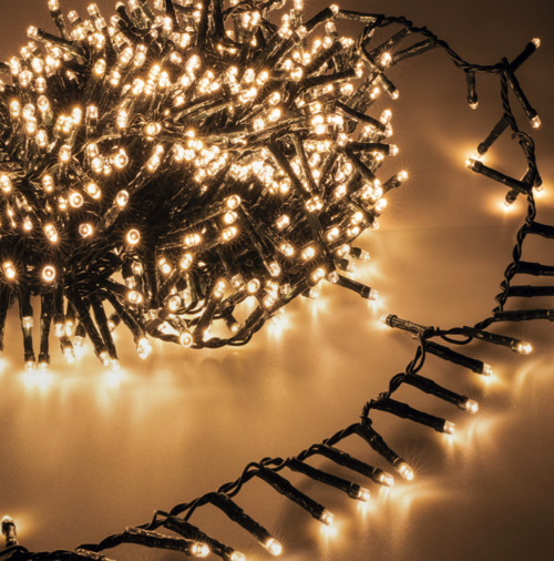Dimbare kerstverlichting LED Clusterverlichting 1152 LED extra warm wit 8.5 meter met dim en timerfunctie - LUKSUS 1 Dimbare kerstverlichting LED Clusterverlichting 1152 LED extra warm wit 8.5 meter met dim en timerfunctie - LUKSUS