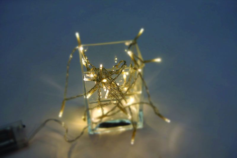 Kerstverlichting op batterij warm wit - 50 LED 5 meter