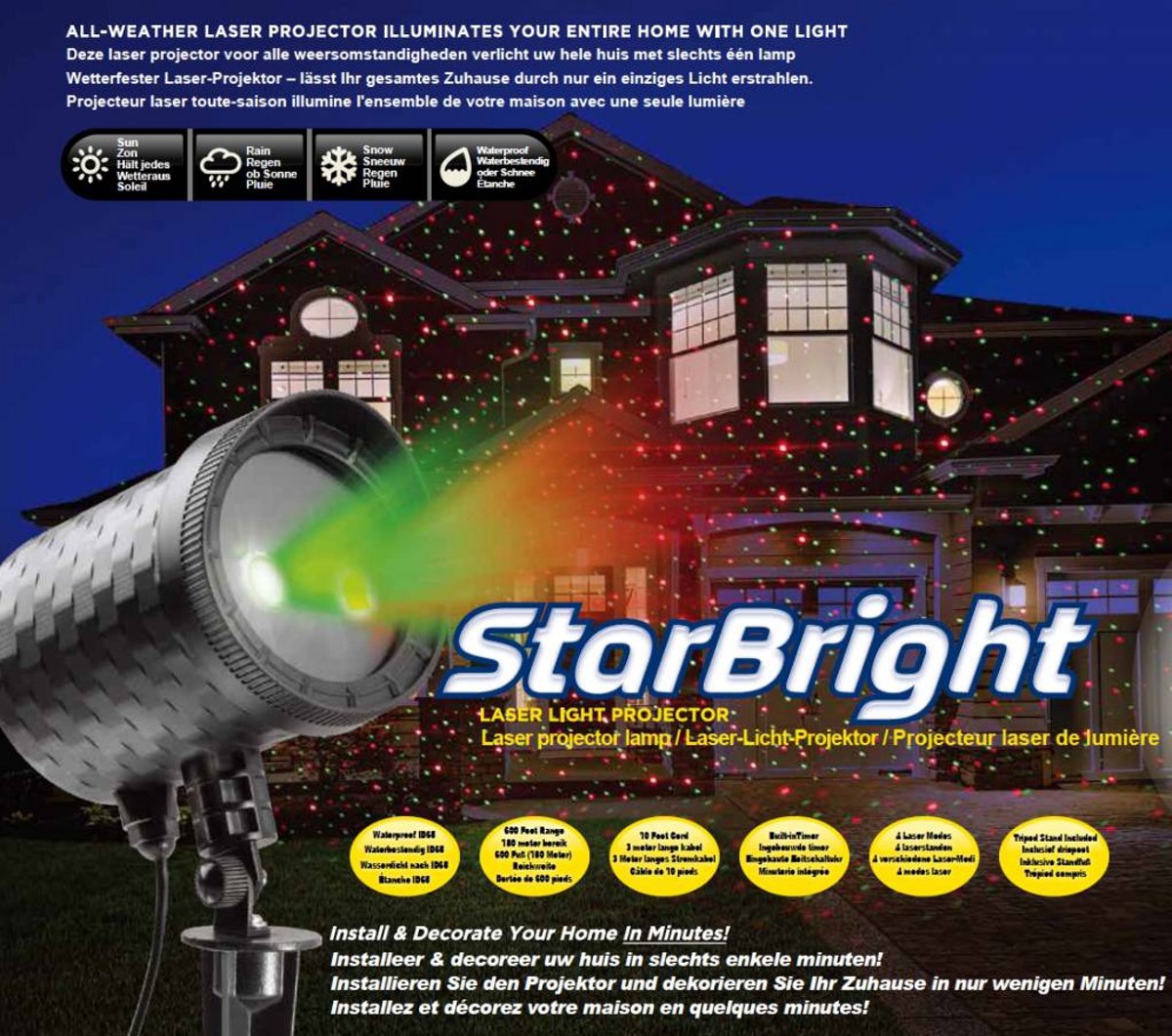 Laser kerstverlichting met 4 standen