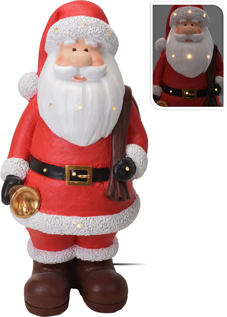 XXL Kerstman met LED lampjes - 110cm hoog - Levensecht! 1 XXL Kerstman met LED lampjes - 110cm hoog - Levensecht!