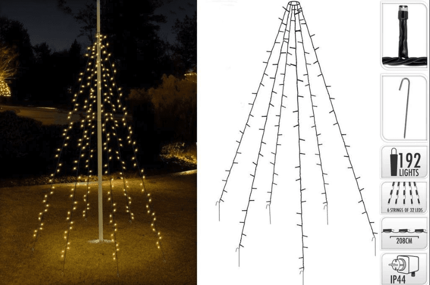 Vlaggenmast verlichting 780 cm 400 LED warm wit - LUKSUS