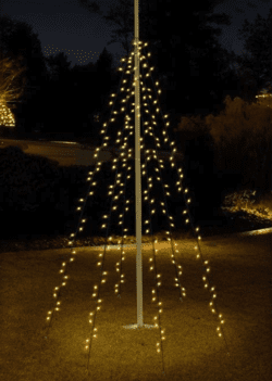 Vlaggenmast verlichting 180cm 120 LED warm wit - LUKSUS 2 vlaggenmast verlichting kerst