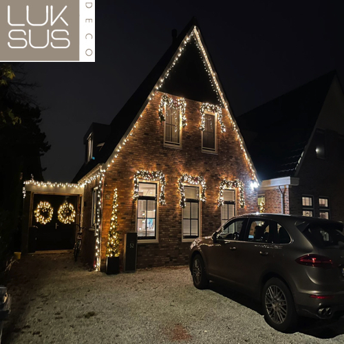 IJspegel kerstverlichting 480 LED warm wit 10 meter 8 functies en timer functie - Luksus