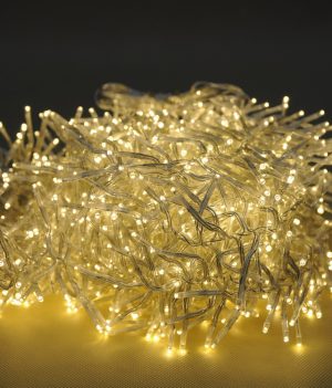 Transparante LED Clusterverlichting 1152 LED warm wit 8.5 meter 8 transparante kerstverlichting warm wit