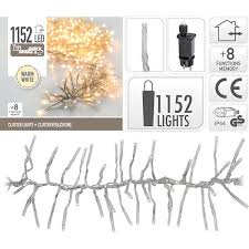 Transparante LED Clusterverlichting 1152 LED warm wit 8.5 meter