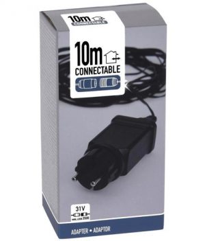BASIC Koppelbare adapter/startset voor koppelbare kerstverlichting BASIC - 10 meter 2 10meter stroomkabel kerstverlichting 31volt