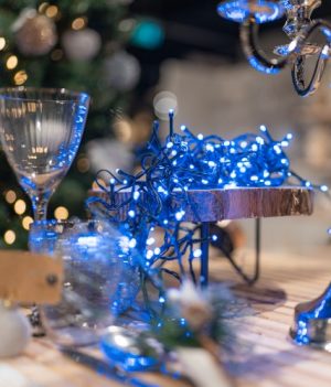 kerstboomverlichting blauw 32 meter met 320 LED - 8 functies en memory - Luksus 3 Blauwe kerstverlichting