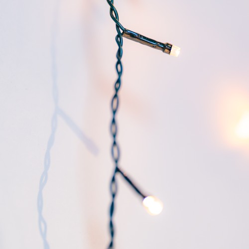 IJspegel kerstverlichting 480 DUAL COLOR LED extra warm wit (amber) + koud wit 10 meter 8 functies en timer functie – Luksus