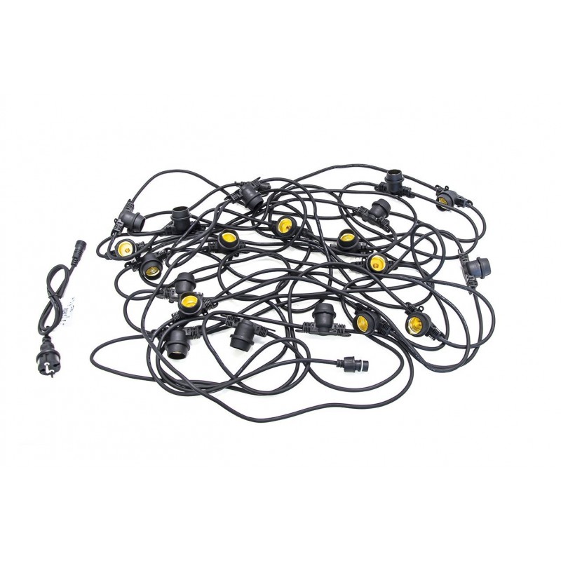 Koppelbare LED feestverlichting - 20 meter lang met 20 lichtpunten E27 prikkabel