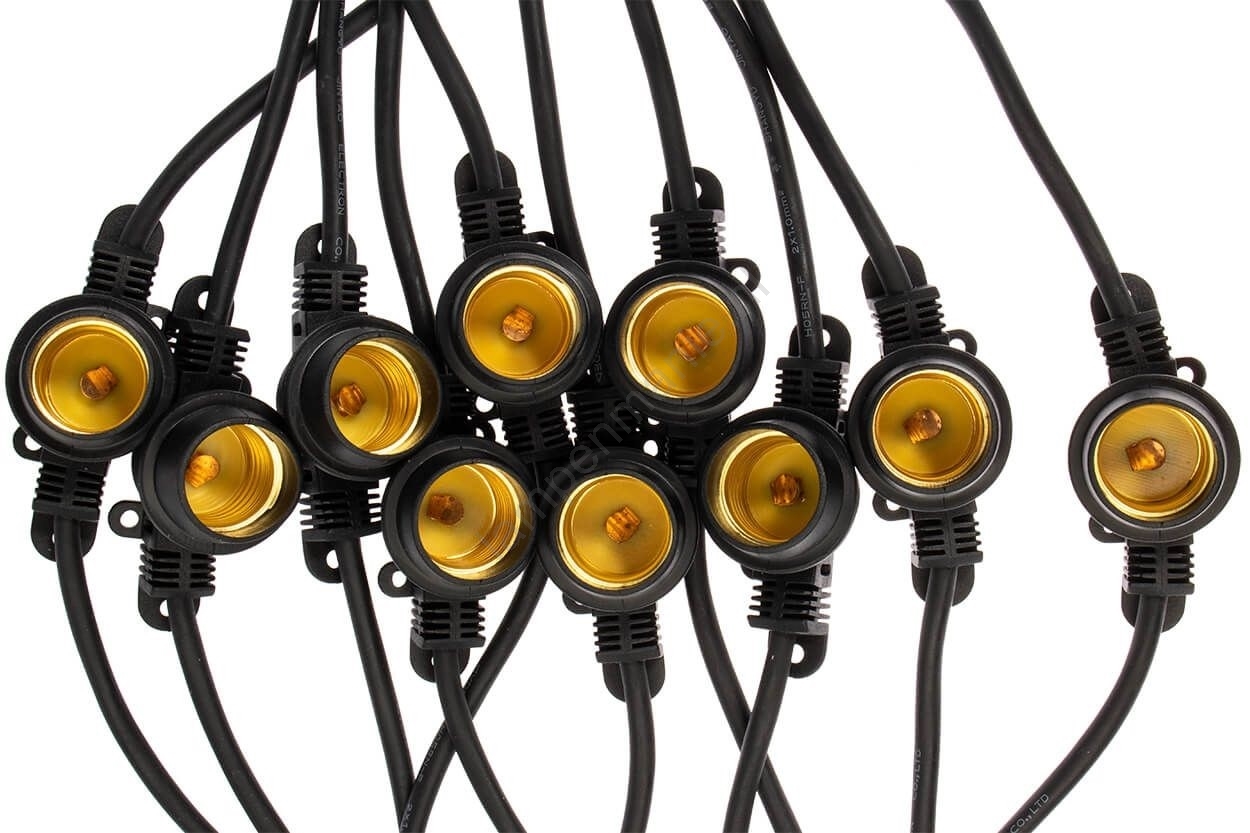Koppelbare LED feestverlichting - 20 meter lang met 20 lichtpunten E27 prikkabel