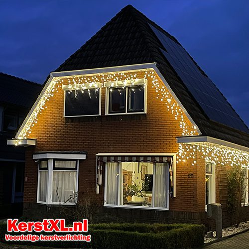 Dakrandverlichting ijspegel huis warm wit
