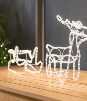 Rendier met arrenslee kerstverlichting - M - 324 led 2 Rendier en arrenslee verlichting kerstverlichting
