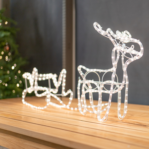 Rendier met arrenslee kerstverlichting - L - 504 led 1 Rendier met arrenslee kerstverlichting - L - 504 led