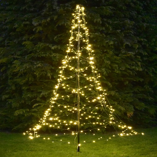 Vlaggenmast verlichting warm wit en multi color, timer functie en 8 lichteffecten - 400 cm 640 LED dual color - LUKSUS
