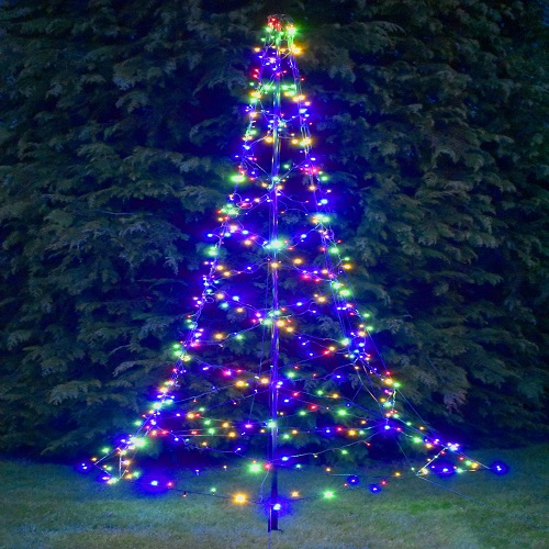 Vlaggenmast verlichting warm wit en multi color, timer functie en 8 lichteffecten - 400 cm 640 LED dual color - LUKSUS