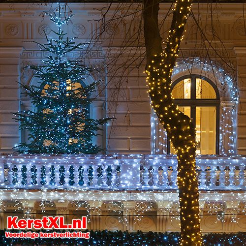 IJspegel kerstverlichting 960 DUAL COLOR LED extra warm wit (amber) + koud wit 20 meter 8 functies en timer functie – Luksus