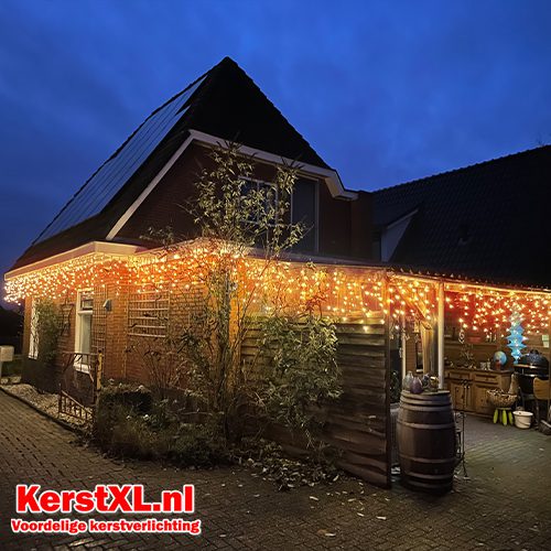 IJspegel kerstverlichting 360 LED extra warm wit (amber) 10.6 meter 8 functies en timer functie - Luksus